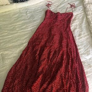 Red Floral Midi Reformation Dress